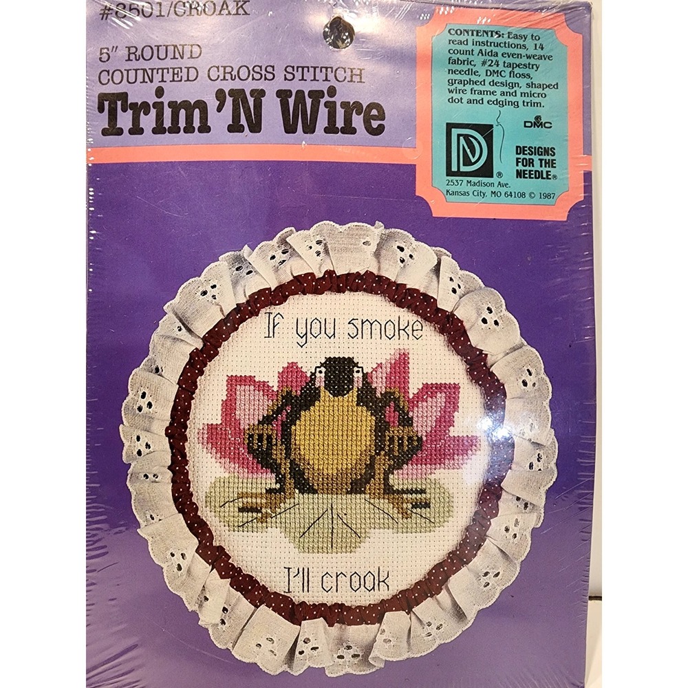 Designs for‎ the Needle #8501 Croak Trim N Wire Frog If You Smoke I'll Croak